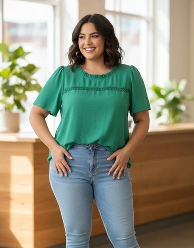 [3263] TOGETHER BLUSA VERDE MUJER