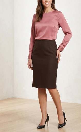 [342CO] PANIZ FALDA MUJER CAFE OSCURO 342