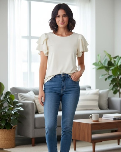 [34513200] ANN TAYLOR BLUSA CREMA MUJER