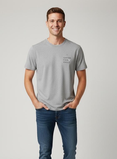 [34629089] AMERICAN CAMISETA HOMBRE GRIS