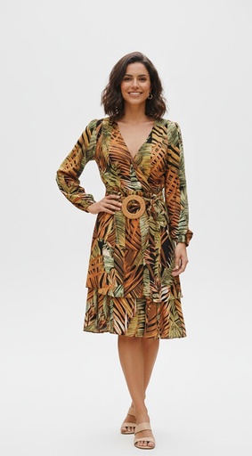 MILK&HONEY VESTIDO HOJAS VERDES 34660D