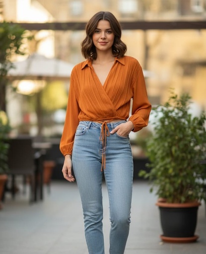 [36255T] MILK&HONEY BLUSA NARANJA MUJER