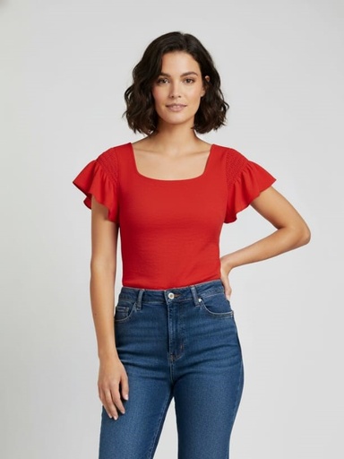 [3768R] TOGETHER BLUSA ROJO MUJER