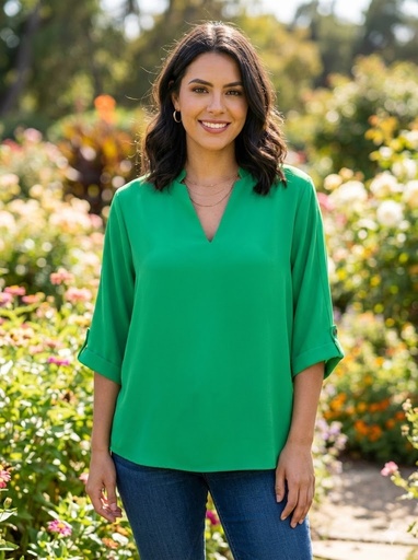 [38097TE] MILK&HONEY BLUSA VERDE MUJER