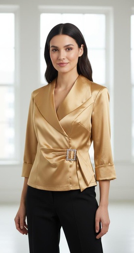 [39008] J.R NITES BLUSA MUJER DORADO 39008