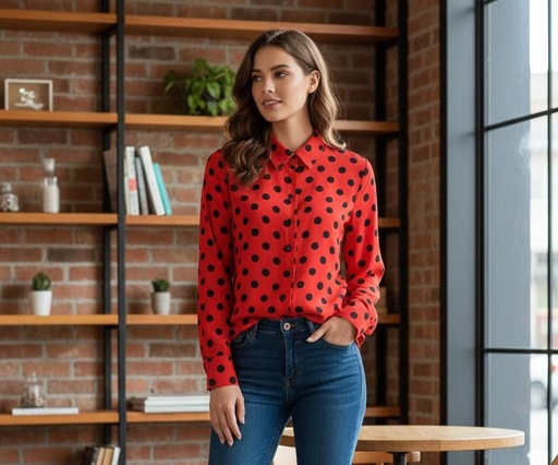 ISLE BLUSA MUJER ROJO VINO PUNTOS 4212415