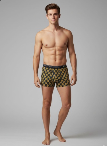 [423329] BANANA BOXER AZUL M. ESTAMP. MOSTAZA