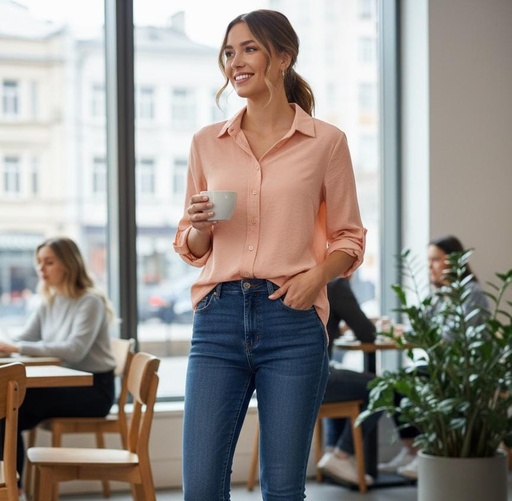 [42647S] MICHEL BLUSA MUJER SALMON