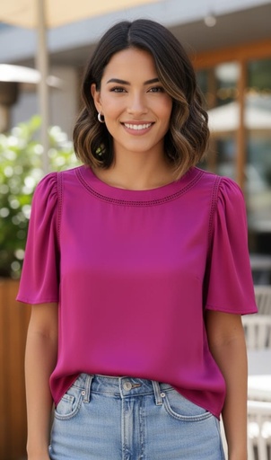 MICHEL BLUSA FUCSHIA MUJER 43126