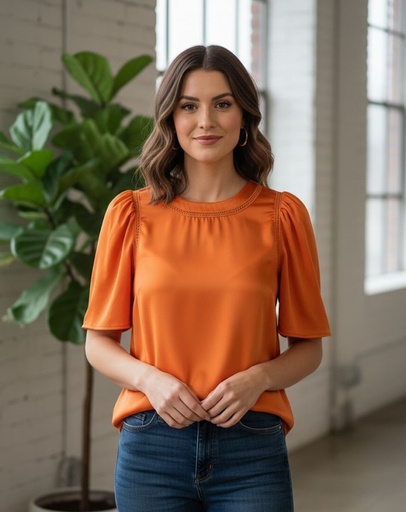 [43126N] MICHEL BLUSA NARANJA MUJER 43126N