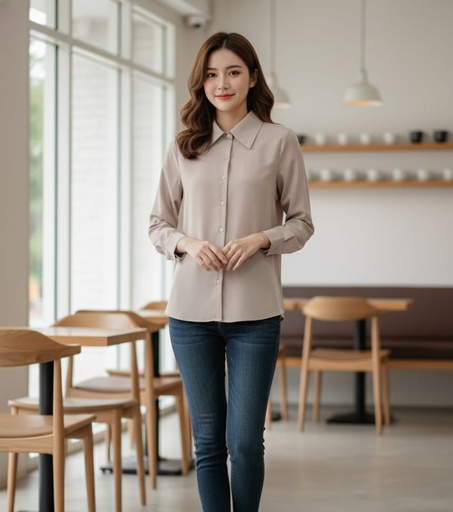 MICHEL BLUSA BEIGE 43673B