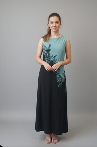 [43800] STUDIO I VESTIDO MUJER NEGRO-AQUA