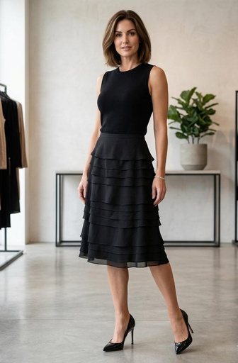 [43918] JR NITES FALDA MUJER NEGRO 43918