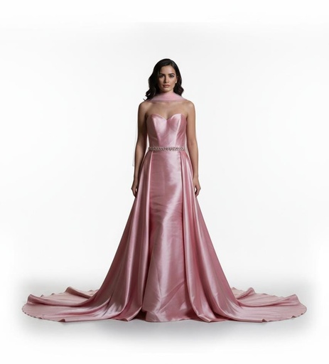 [455] CINDERELLA VESTIDO LARGO DUTY ROSE