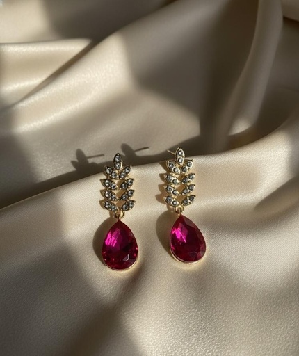 [47999] ARETES HOJA PERLA COLORES COLGANTE