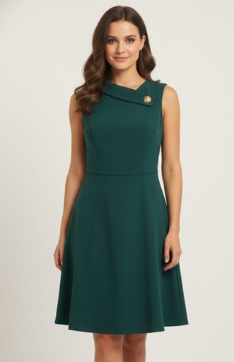 TAHARI VESTIDO VERDE OSCURO 4AM349