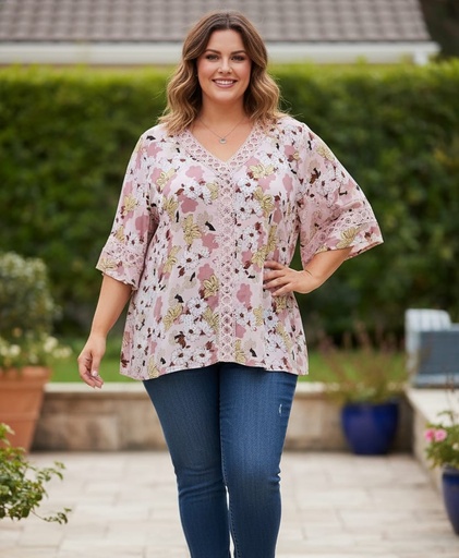 COLETTE BLUSA ROSA FLRS COLORES 5126R