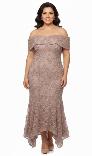 [5478XW] XSCAPE VESTIDO ROSA VIEJO BRILLANBTE