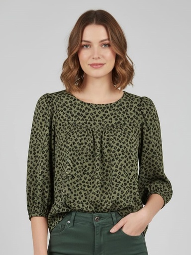 [558241] ANN TAYLOR BLUSA MUJER VERDE O. FLRS