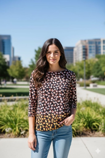 [560503] ANN TAYLOR BLUSA MUJER NEGRO-FLRS