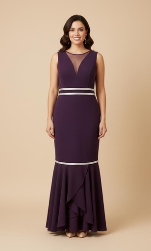 R&M RICHARDS VESTIDO MUJER MORADO-SILVER 5634