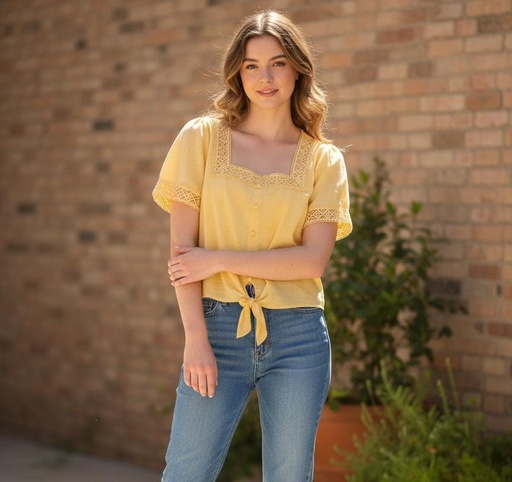 [56481TAM] MILK&HONEY BLUSA MUJER AMARILLO