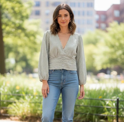 [57856T] MILK&HONEY BLUSA MUJER VERDE OLIVO