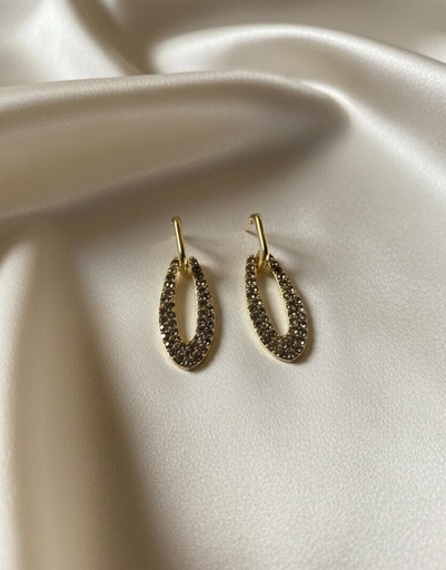 [6085] ARETES BRILLATE DORADO-PLATEADO 6085