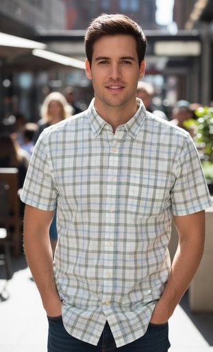 GAP CAMISA VERDE CUADRIC.HOMBRE 608549