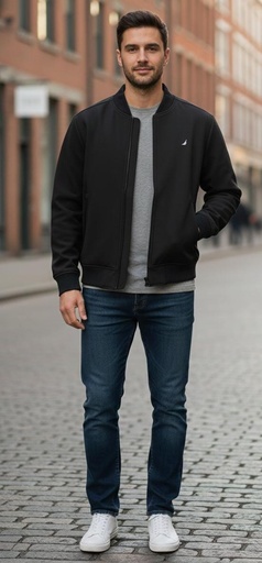 [63671] NAUTICA CHUMPA NEGRO HOMBRE