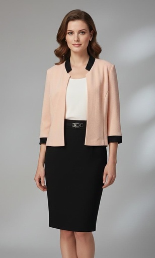 [66365] ESTUDIO ONE CHAQUET-VESTIDO ROSA-BLC-NGR