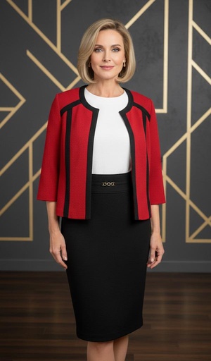 [66396AJP] STUDIO ONE VESTIDO-CHAQUT OCRE-NGR-