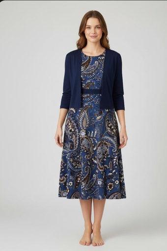 STUDIO ONE CHAQUET-VESTIDO AZUL M.FLRS 66418