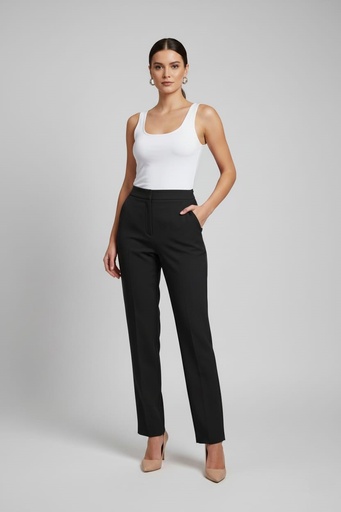 [6676PNN] LOVE TREE PANTALON NEGRO TELA MUJER