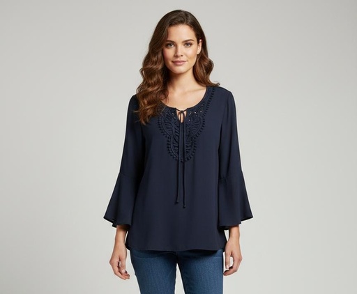 [6863AM] TACERA BLUSA MUJER AZUL MARINO 6863