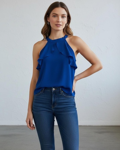 [7176] TOGETHER BLUSA MUJER AZUL ELECTRICO