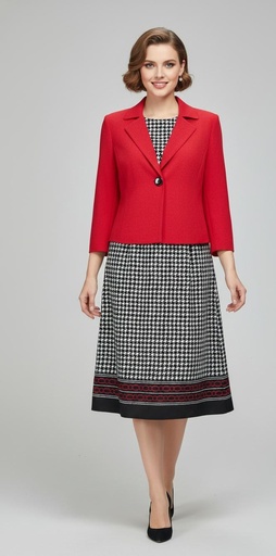 [73549] STUDIO I SACO-VESTIDO M.ROJO-NGR-BLC