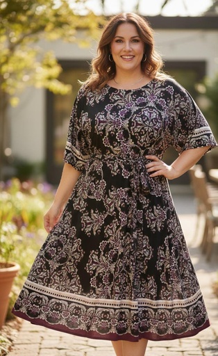 SANDRA DARREN VESTIDO NEGRO-FLRS 75211W