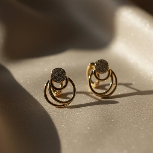 [AE0361] ARETES ENCHAPE DORADO BRILLANTE