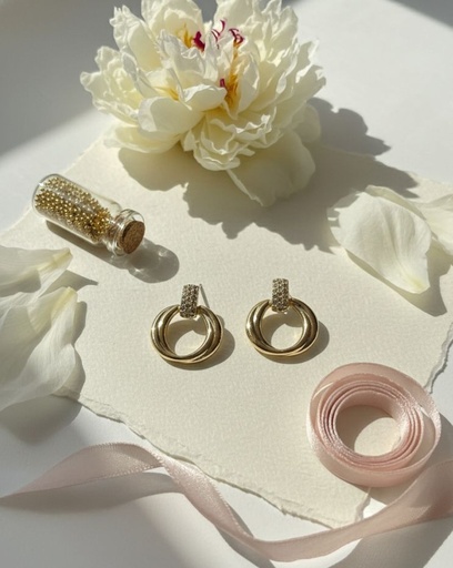 [AE0365] ARETES ENCHAPE DORADO REDONDO