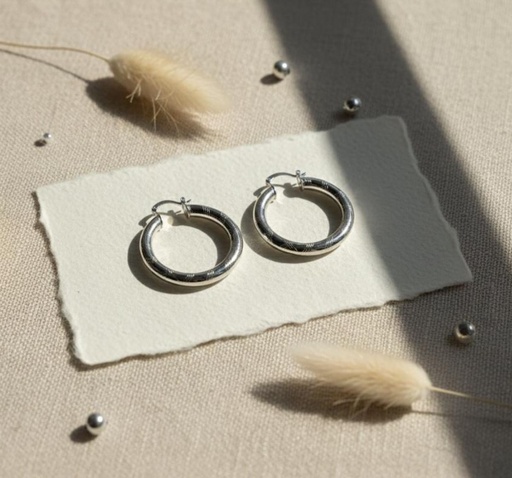 [AE081] ARETES ARGOLLA PLATA ENCHAPE