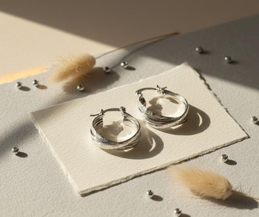 [AE089] ARETES ARGOLLA PLATA ENCHAPE PEQUE.