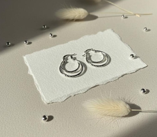 [AE093] ARETES ARGOLLA PLATA PEQUE.ENCHAPE