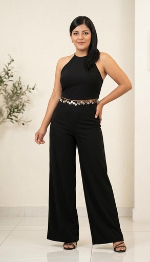 AKAIV SET BLUSA-PANTALON NEGRO MUJER AF3426ST