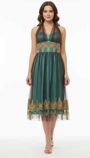 [BA1922] BESTY&ADAM VESTIDO MUJER VERDE
