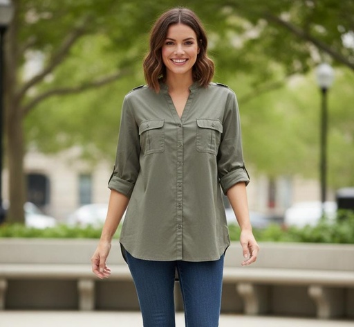 [BL00015] HESTER&ORCHARD BLUSA MUJER VERDE