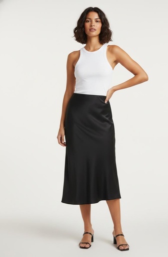 FALDA SATIN NEGRO CH873