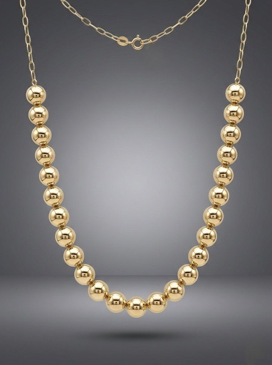 [COE02] COLLAR ENCHAPE PERLAS DORADA GRANDE