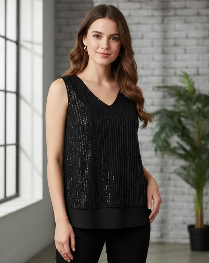 [CT1678] THE CLOTHING BLUSA MUJER NEGRO