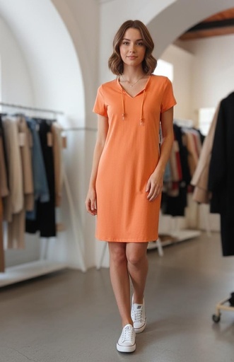 [CT2A1222] CALVIN KLEIN VESTIDO NARANJA MUJER
